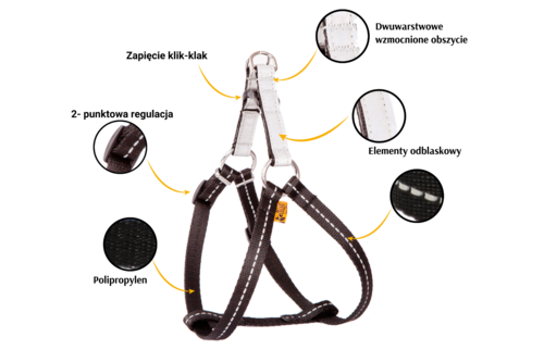 Zdjęcie produktu Szelki step-in z taśmy odblaskowej REFLEX 2