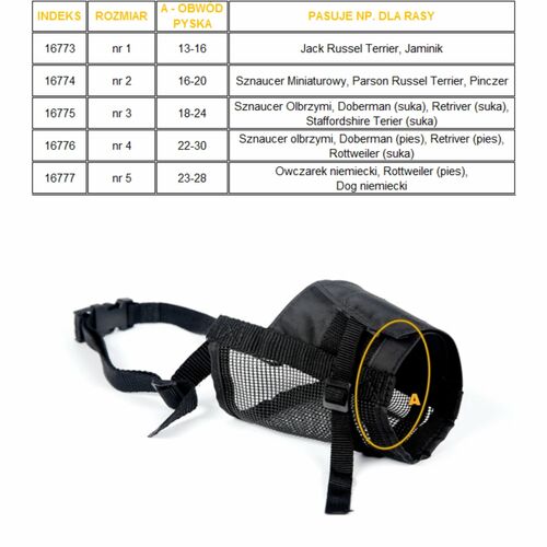 Zdjęcie produktu Kaganiec weterynaryjny nylonowy 3
