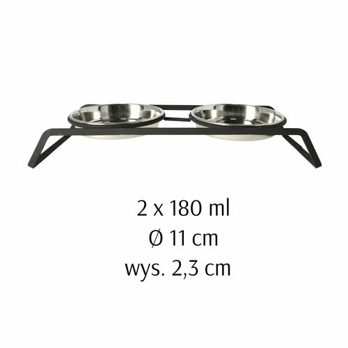 Zdjęcie produktu Miski podwójne niskie na stojaku 4