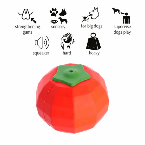 Product photo Hard Tpr Rubber Dog Toy - Tomato, 9 Cm 2