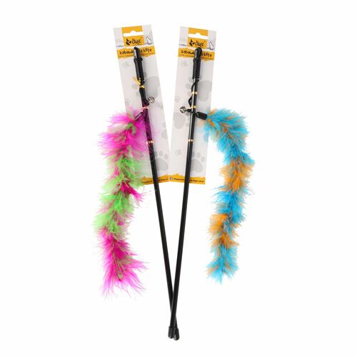 Zdjęcie produktu Zabawka dla kota - wędka z ogonkiem z piór 2