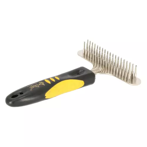 Product photo Metal Currycomb Plastic Handle 2-Row 2