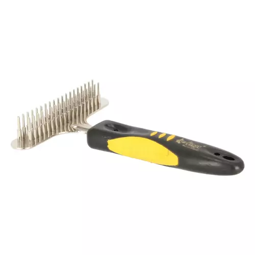 Product photo Metal Currycomb Plastic Handle 2-Row 3