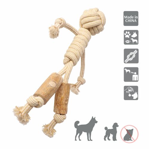 Product photo Chew Toy Made Of Coffee Wood On A Rope 5