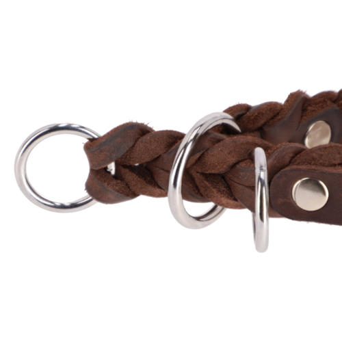 Product photo Braided SOFT Leather Collar, Half-Choke, chrome 3