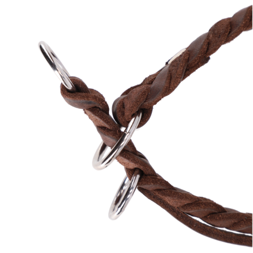 Product photo Braided SOFT Leather Collar, Half-Choke, chrome 5