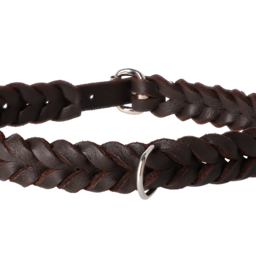 Product photo Braided SOFT Leather Collar with chrome buckle 6