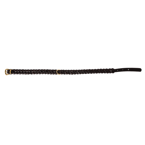 Product photo Braided SOFT Leather Collar with brass buckle 2