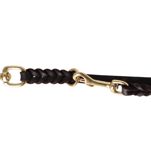 Product photo FAT leather extendable leash, brass snap hook 3