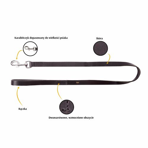 Product photo CLASSIC leather leash - hand stitched 3