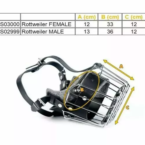 Product photo Reinforced metal muzzle for Rottweiler 10