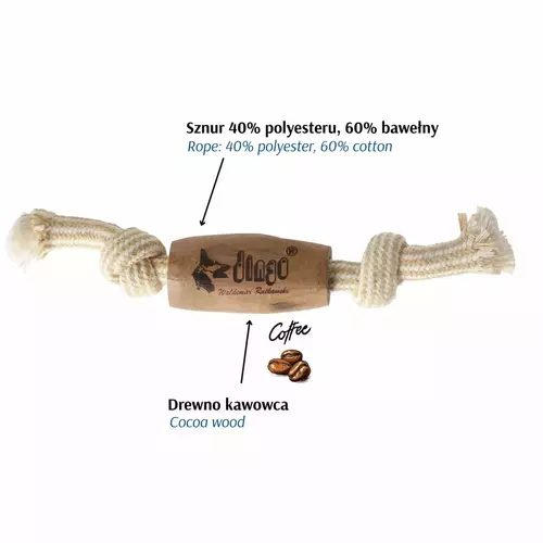 Product photo Chew Toy Made Of Coffee Wood On A Rope 9