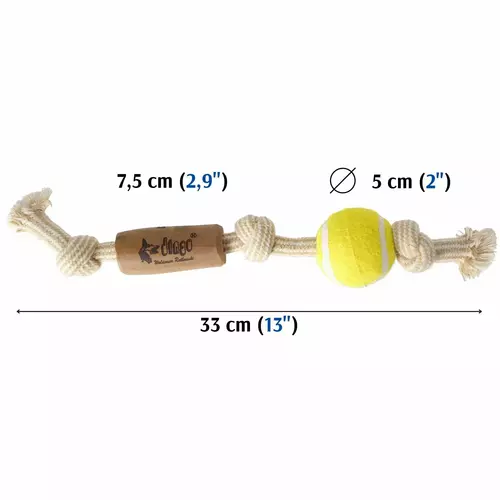 Product photo Chew Toy Made Of Coffee Wood On A Rope 8