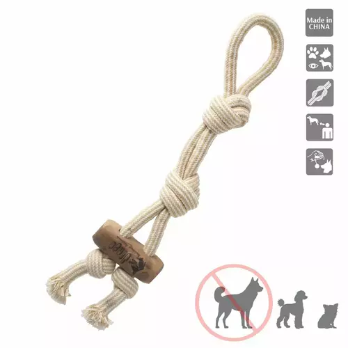 Product photo Chew Toy Made Of Coffee Wood On A Rope 10