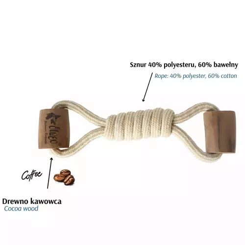 Product photo Chew Toy Made Of Coffee Wood On A Rope 10