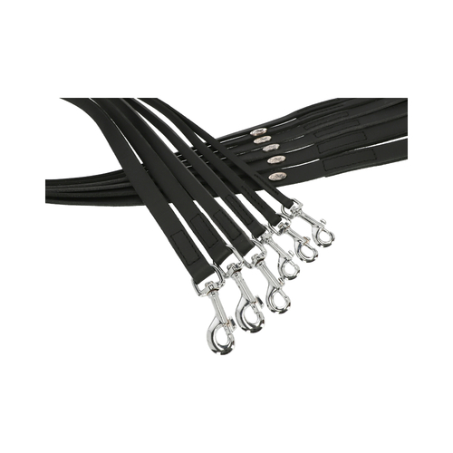 Product photo SOFT BLACK Leather Leash With Handle, Sewn 6