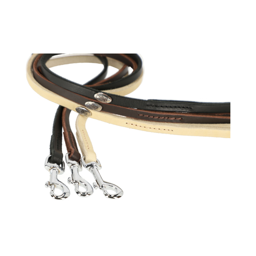 Product photo SOFT BROWN Leather Leash With Handle, Sewn 3