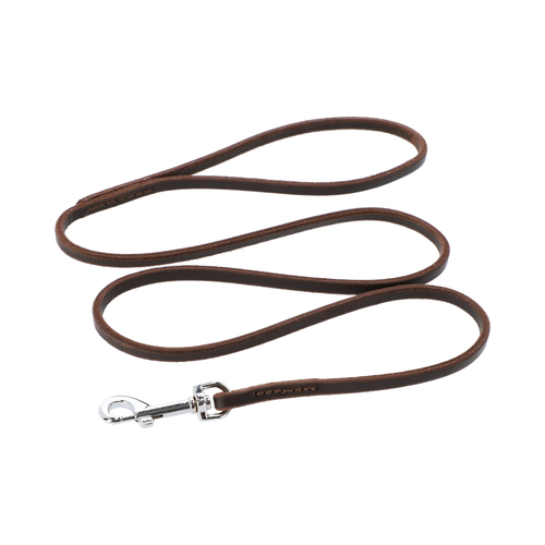 Product photo SOFT BROWN Leather Leash With Handle, Sewn 3