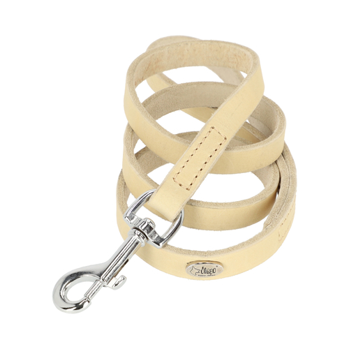 Product photo SOFT NATURAL Leather Leash With Handle, Sewn 3