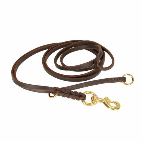 Product photo Ring leash made of oiled leather without handle 4