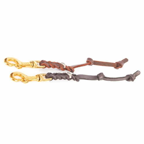Product photo Short leather leash – braided with knot 2