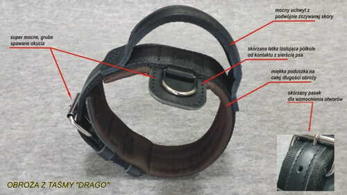 Product photo Tape collar with DRAGO handle, black 2