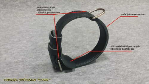 Product photo Leather collar CYWIL, black 2