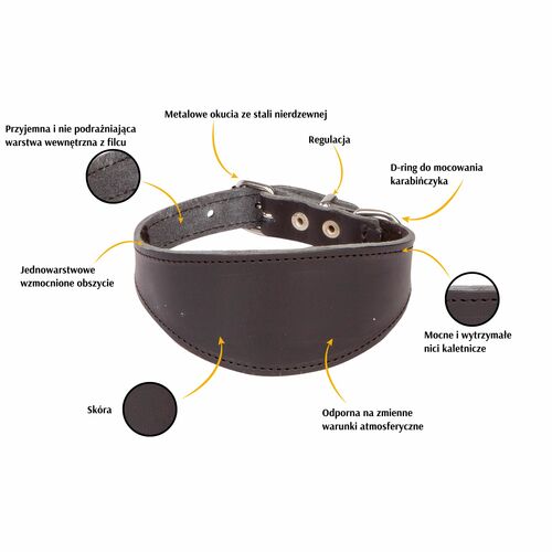 Product photo Classic Leather Greyhound Collar 2