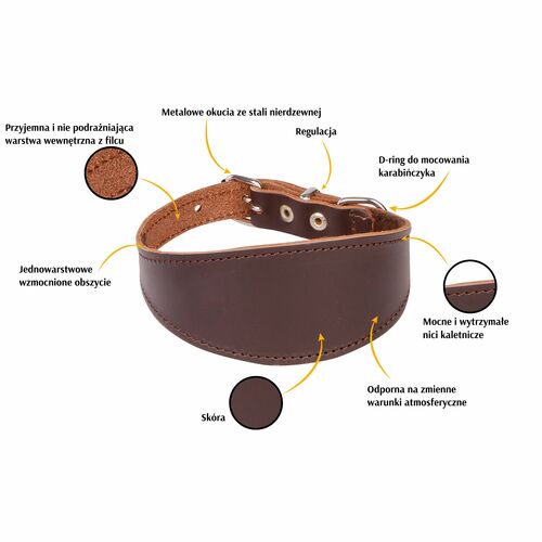 Product photo Classic Leather Greyhound Collar 2