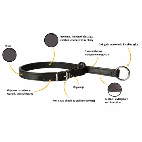 Product photo Classic Leather Choke Collar with a limiter 2
