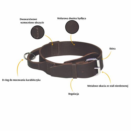 Product photo Soft Leather Collar With Handle 2