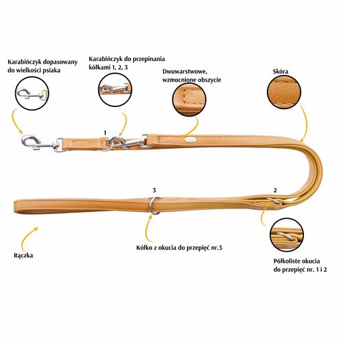 Product photo Royal Leather Extendable Leash 2