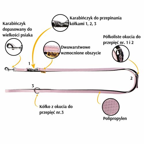 Zdjęcie produktu Smycz przepinana BABY z taśmy 2