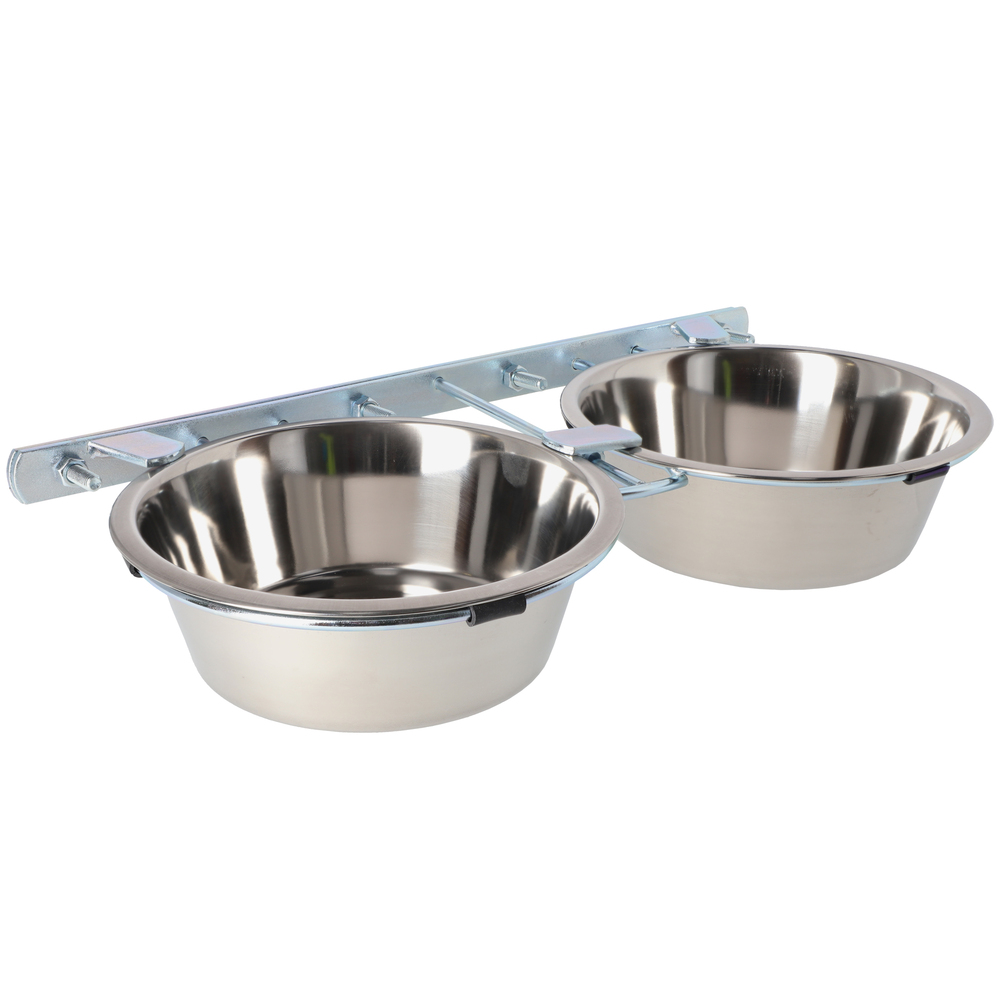 Zdjęcie produktu Zestaw metalowy przykręcany do kojca + 2 miski