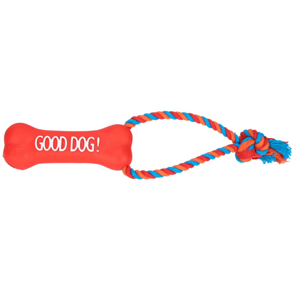 Product photo Good Dog' Vinyl Bone With Rope