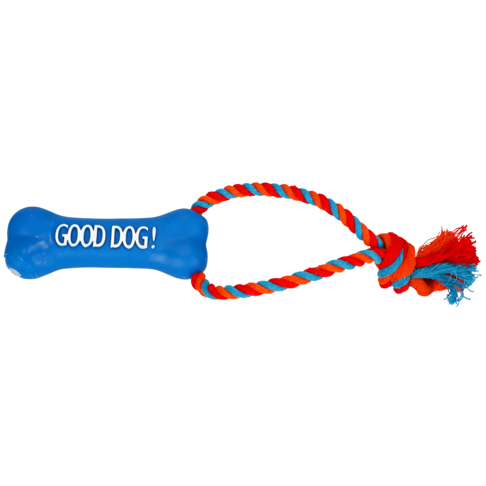 Product photo Good Dog' Vinyl Bone With Rope