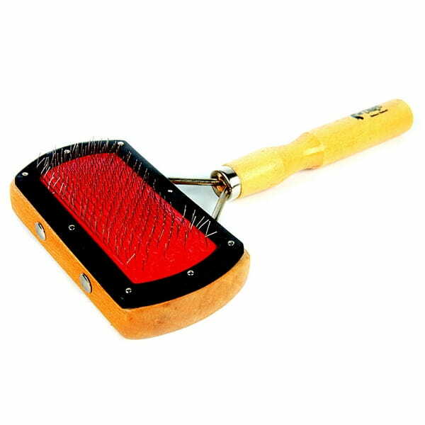 Product photo Wooden Brush 1-Side Metal Soft Slicker