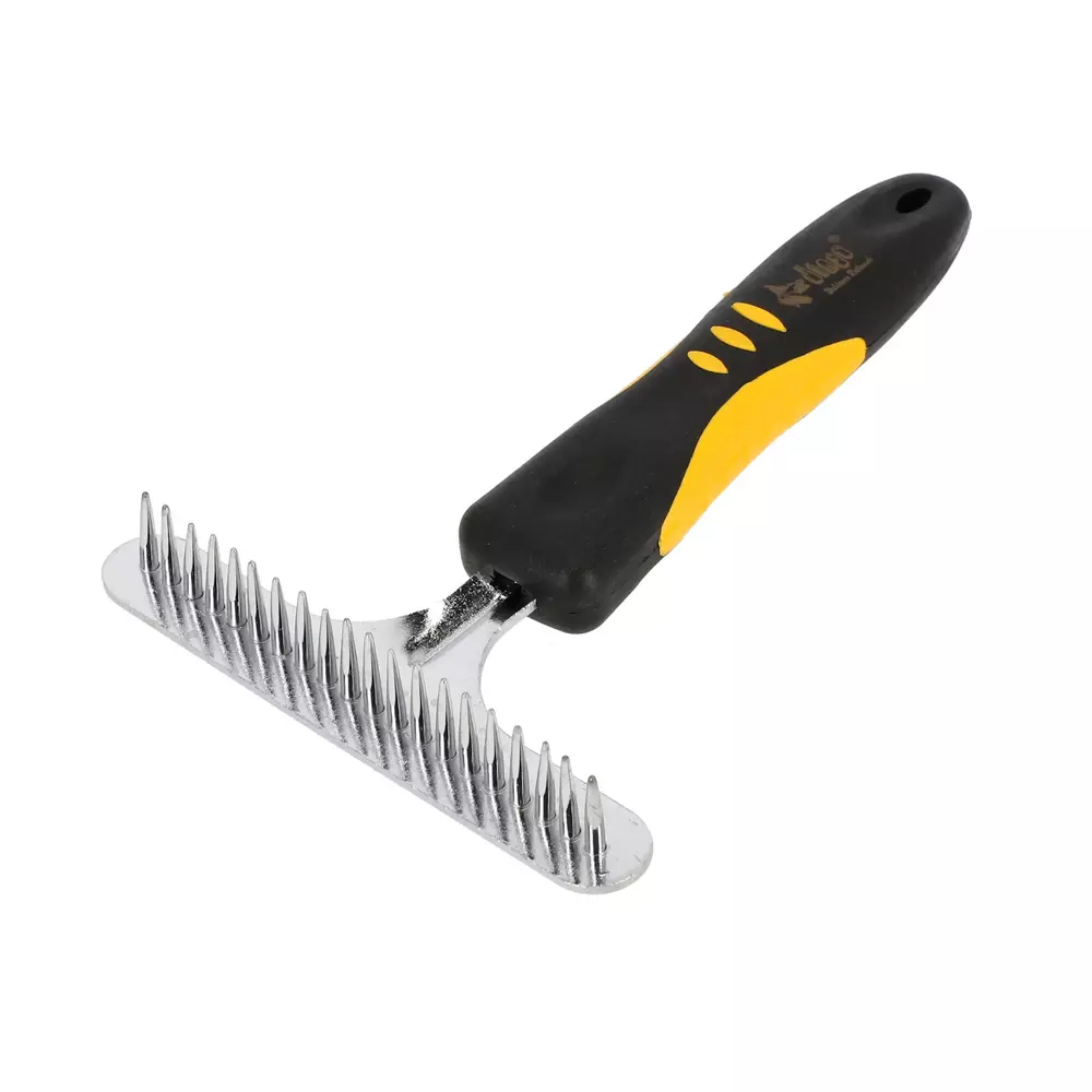 Product photo Metal Currycomb Plastic Handle 1-Row