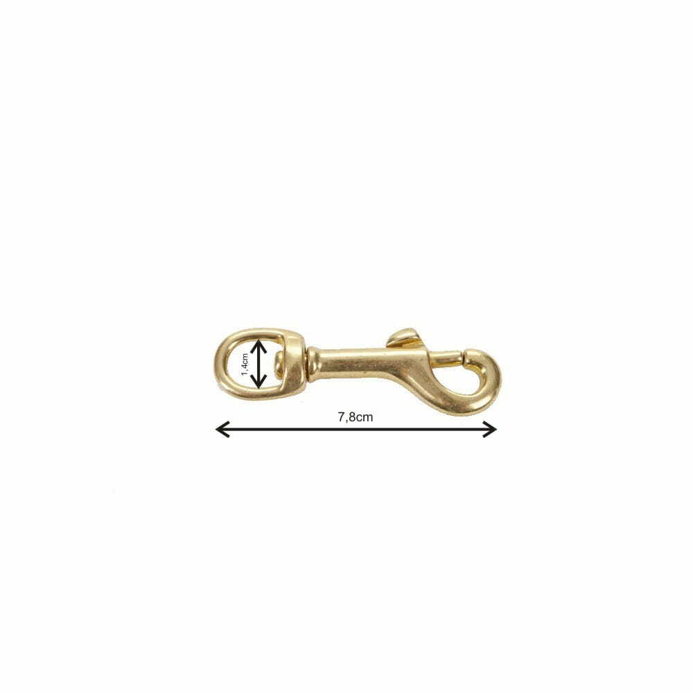 Zdjęcie produktu Karabińczyk pełny mosiądz długość - 7,8cm; ucho - 1,4cm