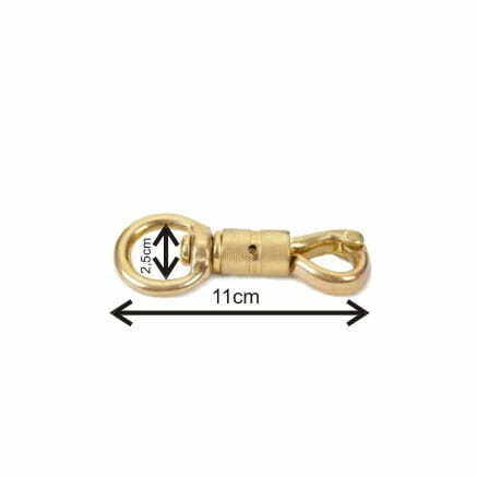 Zdjęcie produktu Karabińczyk pełny mosiądz, super mocny, długość - 11cm; ucho - 2,5cm