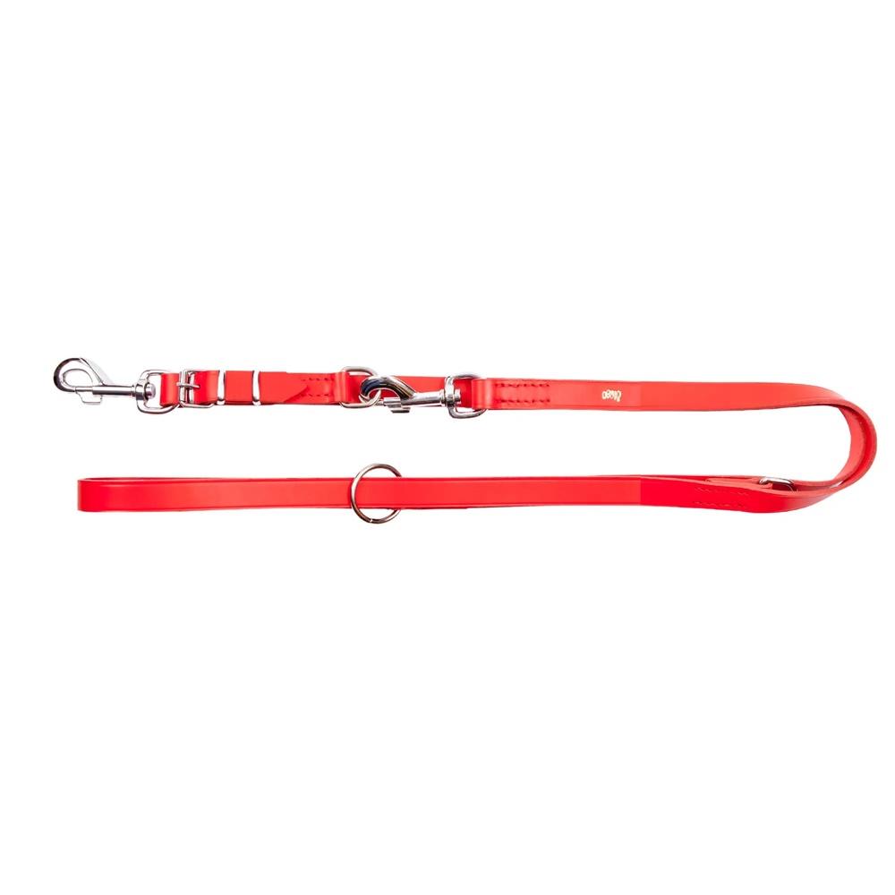 Product photo CLASSIC leather adjustable leash - hand stitched, exchengable snap-hook