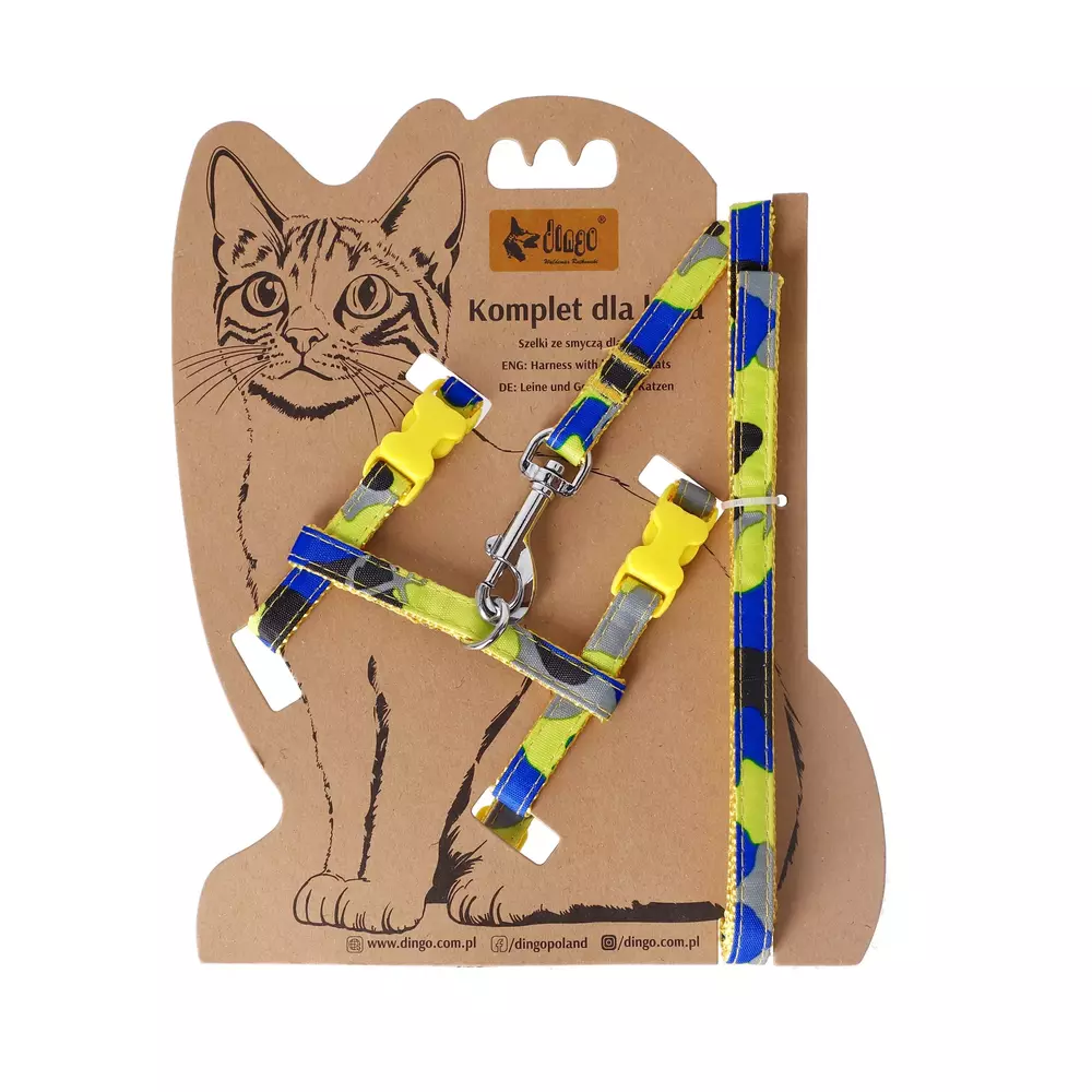 Product photo CAT SET LEASH + HARNESS "YELLOW BAHAMA"