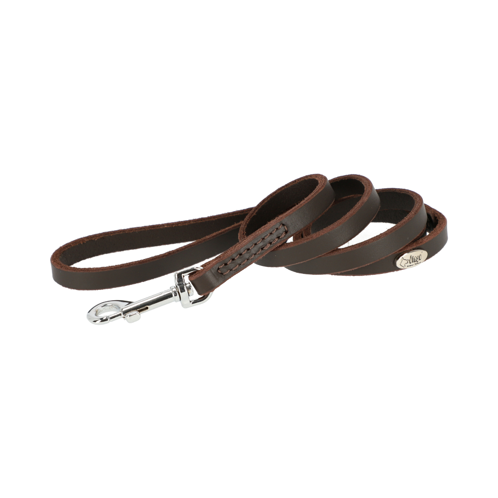 Product photo SOFT BROWN Leather Leash With Handle, Sewn