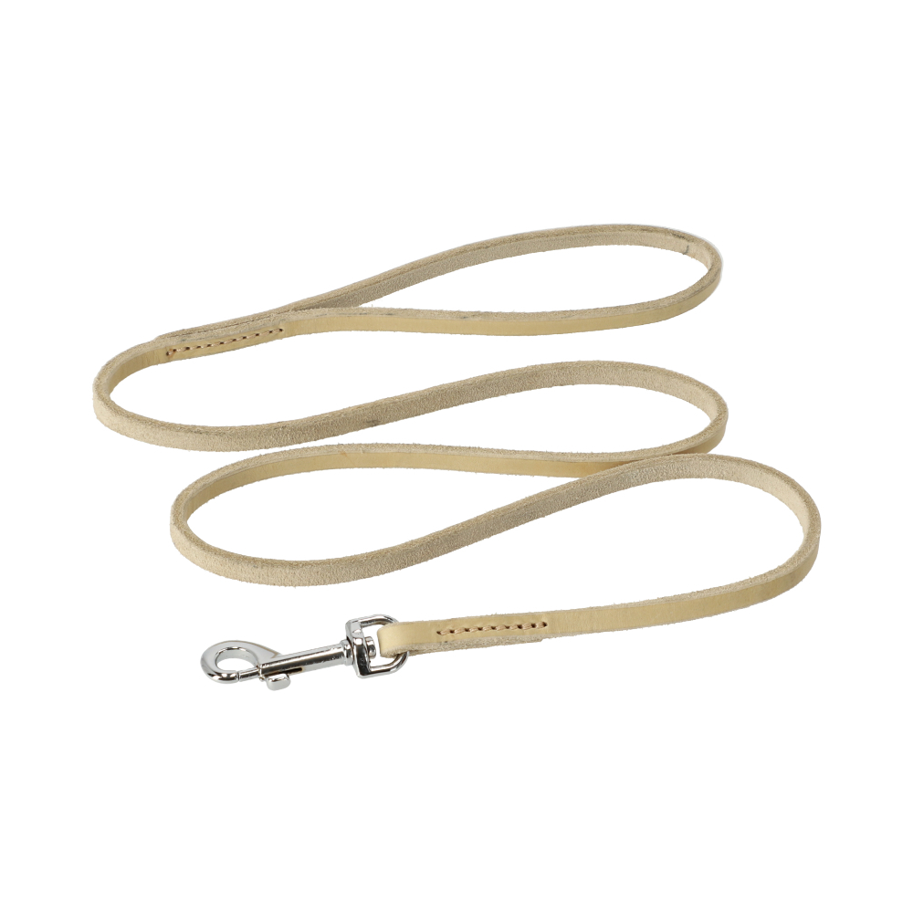 Product photo SOFT NATURAL Leather Leash With Handle, Sewn