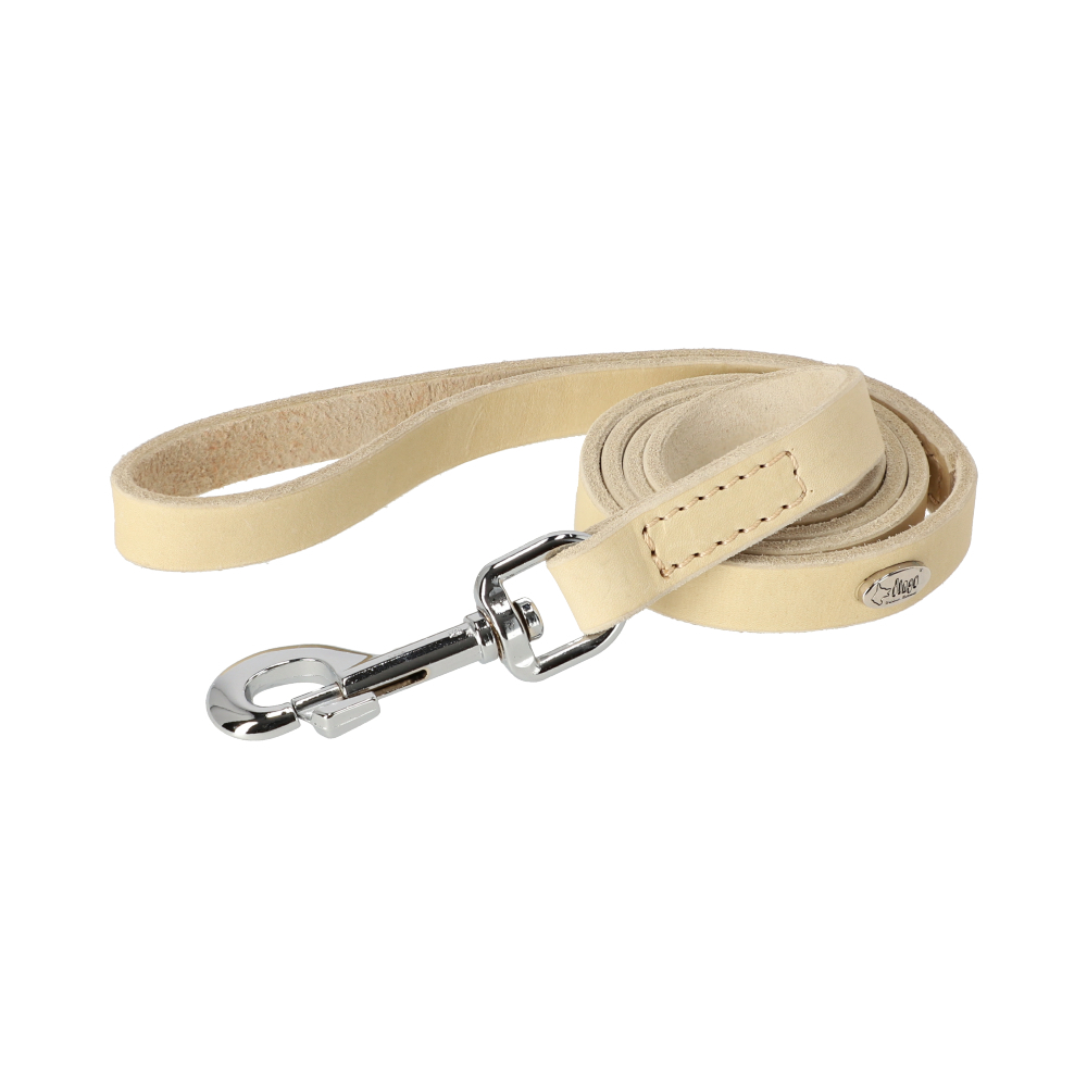 Product photo SOFT NATURAL Leather Leash With Handle, Sewn
