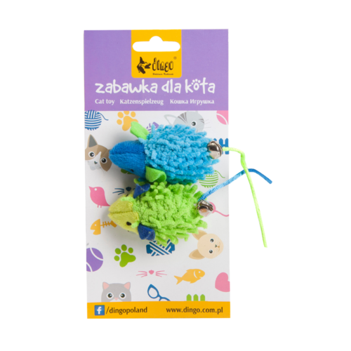 Product photo Mop Cat Toy 2 Mice Blue+Orange