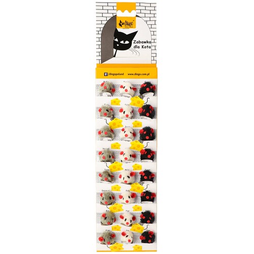 Product photo Cat Toy Set Cheese + Mice Random Colors 24 P