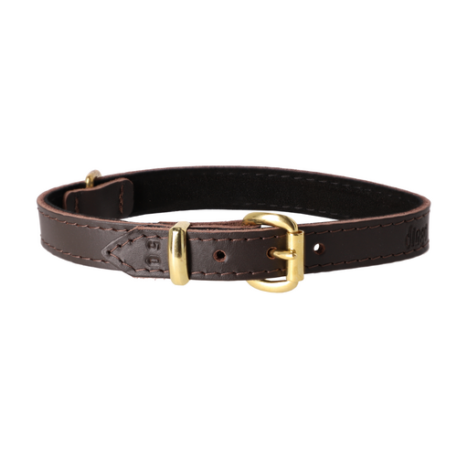 Product photo SOFT Leather Collar without suede lining, brass