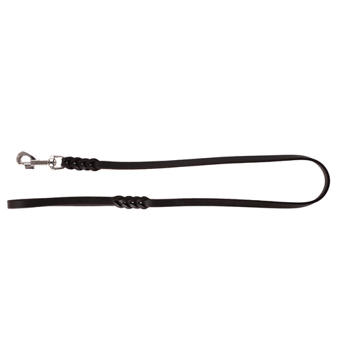 Zdjęcie produktu Smycz zaplatana ze skóry FAT z chromowanym karabińczykiem
