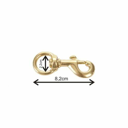 Zdjęcie produktu Karabińczyk pełny mosiądz długość - 8,2cm; ucho - 2,2cm